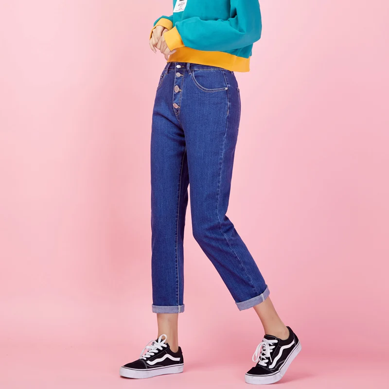 LEIJIJEANS Новое поступление весенние винтажные женские джинсы среднего размера плюс