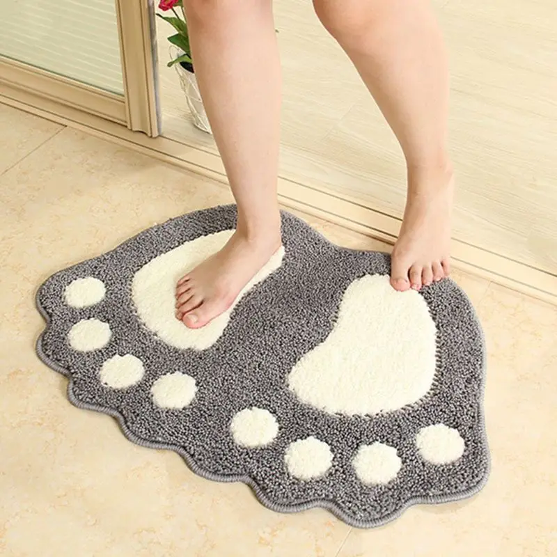 40x60CM Creative Foot Print Bath Mats Anti-Slip Water Absorption Bathroom Shower Rug Microfiber Carpet Doormat | Дом и сад