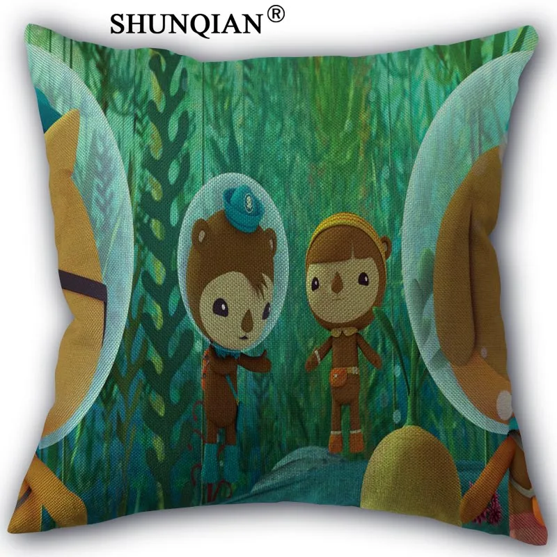

Linen Cotton Pillowcase Octonauts Printed Pillow Cover Home Textiles Decorative Pillowcase Customize Gift 45x45cm one side