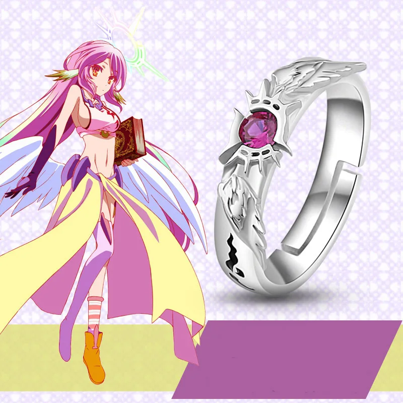 Аниме Нет игры нет жизни Flueqel Jibril кольцо 925 пробы ангела серебряное косплей