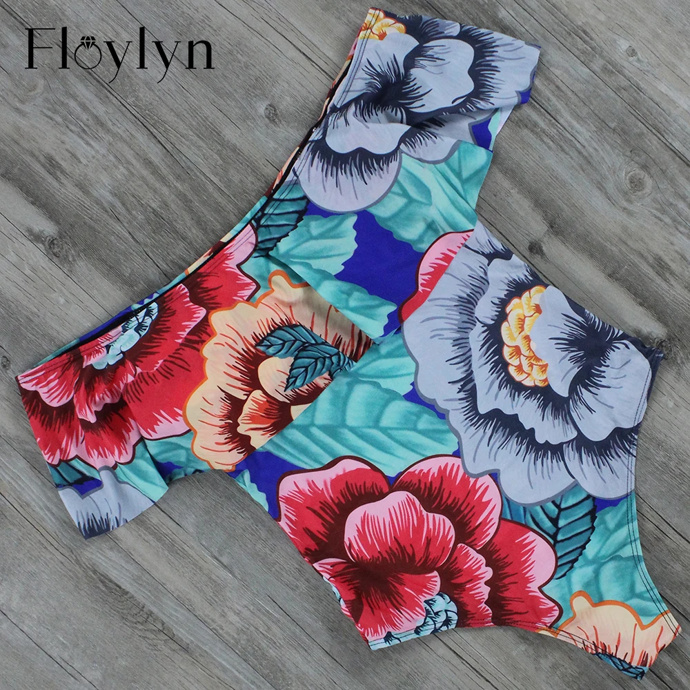 Сексуальный цельный купальник Floylyn 2017 женский боди с принтом монокини винтажный