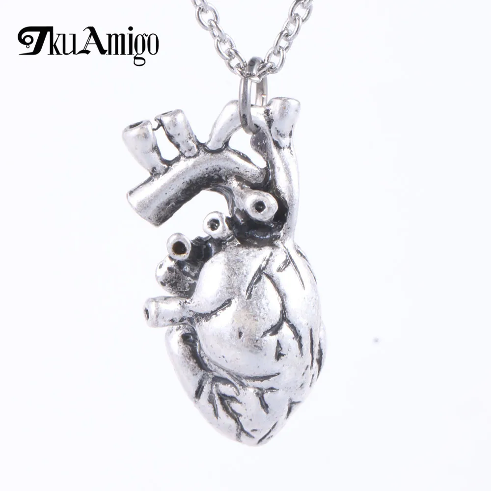 Punk Anatomia Heart Pendants Anatomy Jewelry Anatomical Science Biology Necklace |