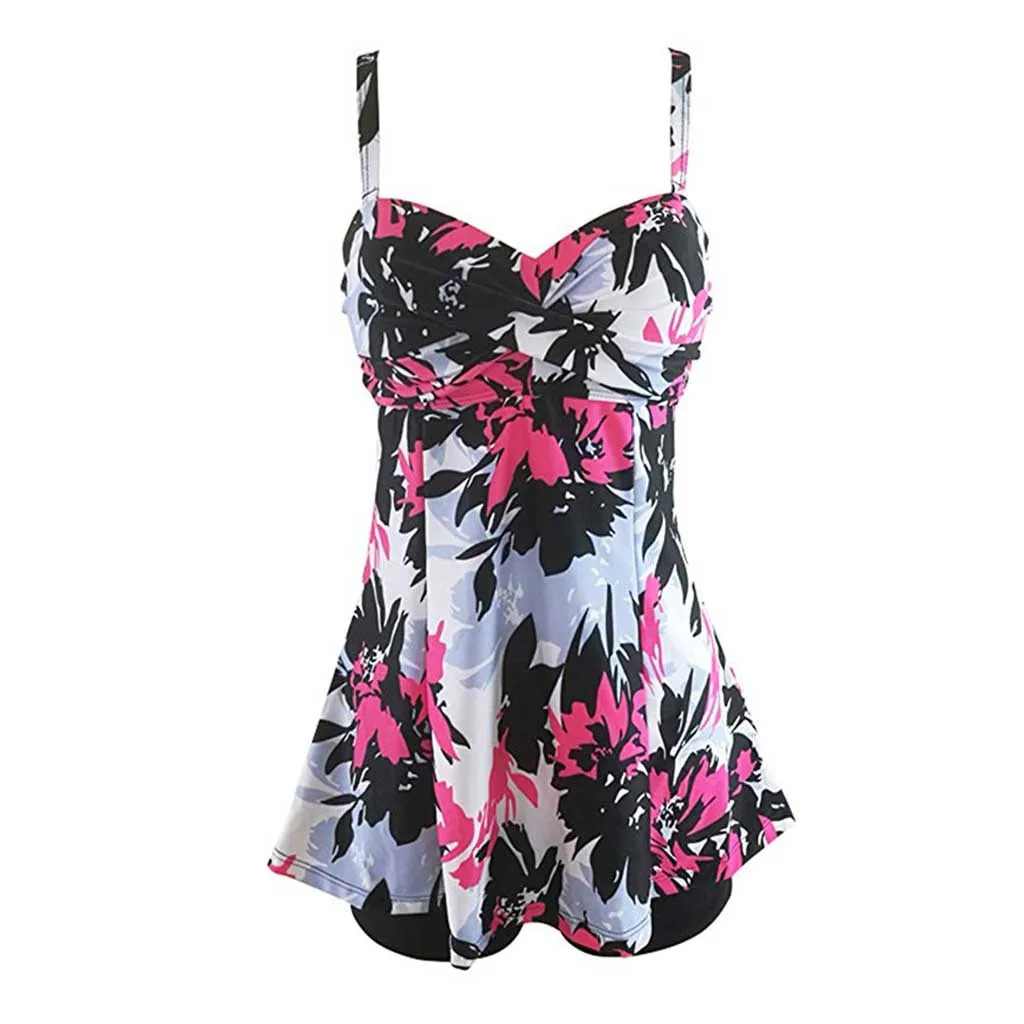 Женский купальник из полиэстера с раздельным принтом пуш-ап пляжный бюстгальтер