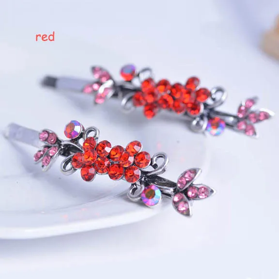 2PCS Retro Flower Hair Jewelry High Quality Crystal Rhinestone Hairpin Clip For Women |