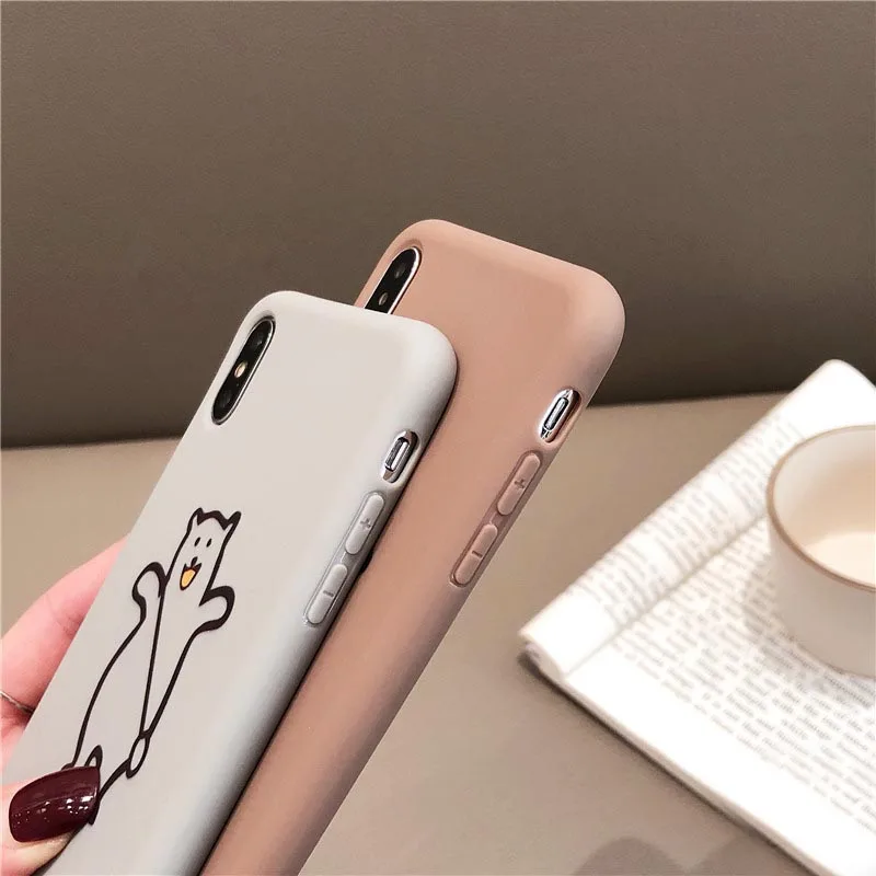 JIBAN милый медведь мультфильм чехол для iphone 8 plus X XR XS MAX 6 S 7 задняя крышка Мягкий ТПУ
