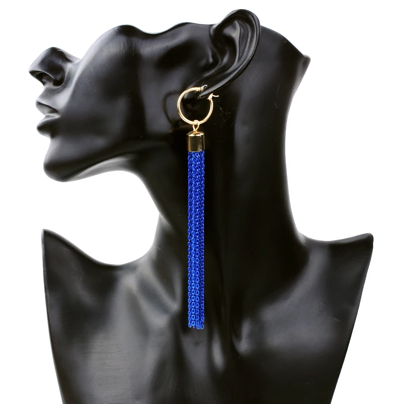 Горячая Распродажа простые Стильные длинные массивные серьги с цепочкой и