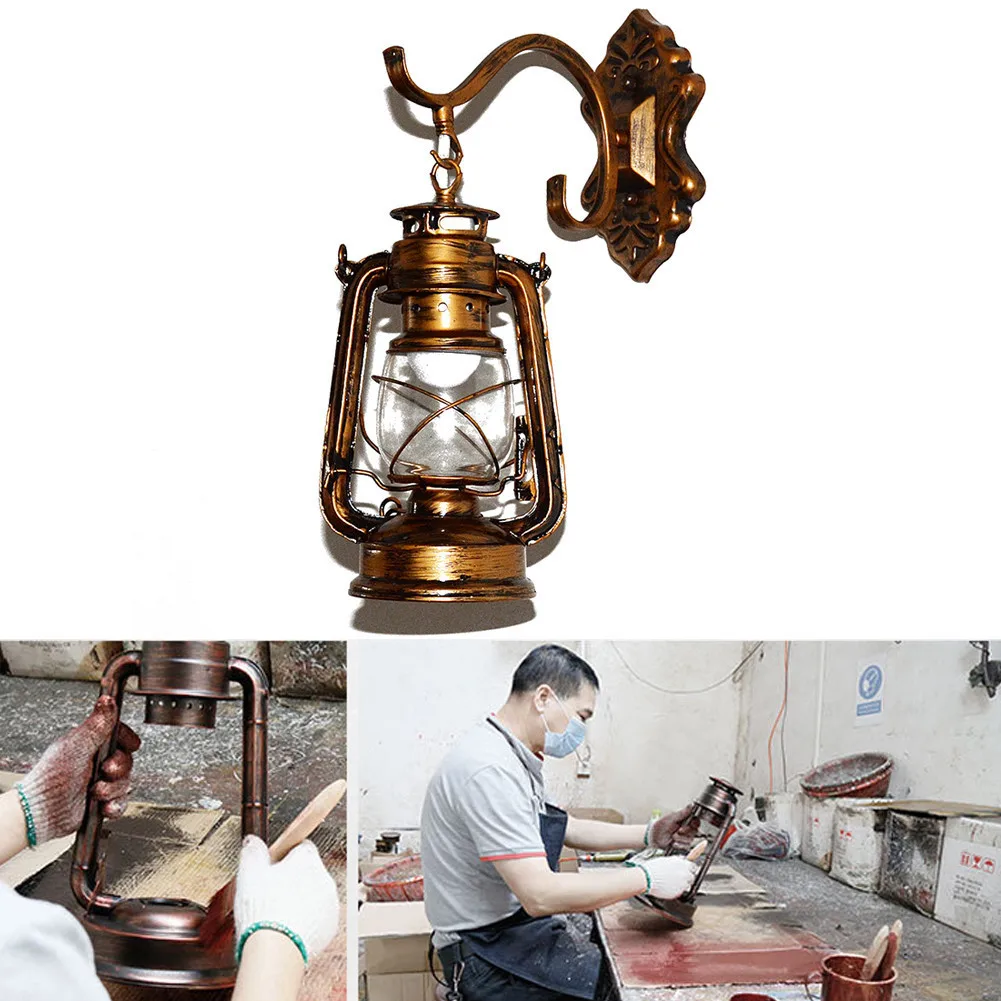 Vintage Outdoor LED Wall Sconce Lamp E26 E27 LED Bulbs Loft Retro Wall Light Luminaire Fixture Antique Glass Industrial Light