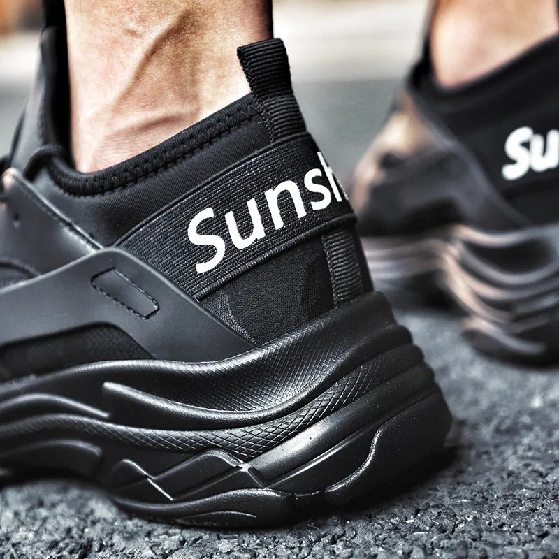 Дышащие легкие мужские кроссовки на шнуровке амортизация черные спортивные - Фото №1