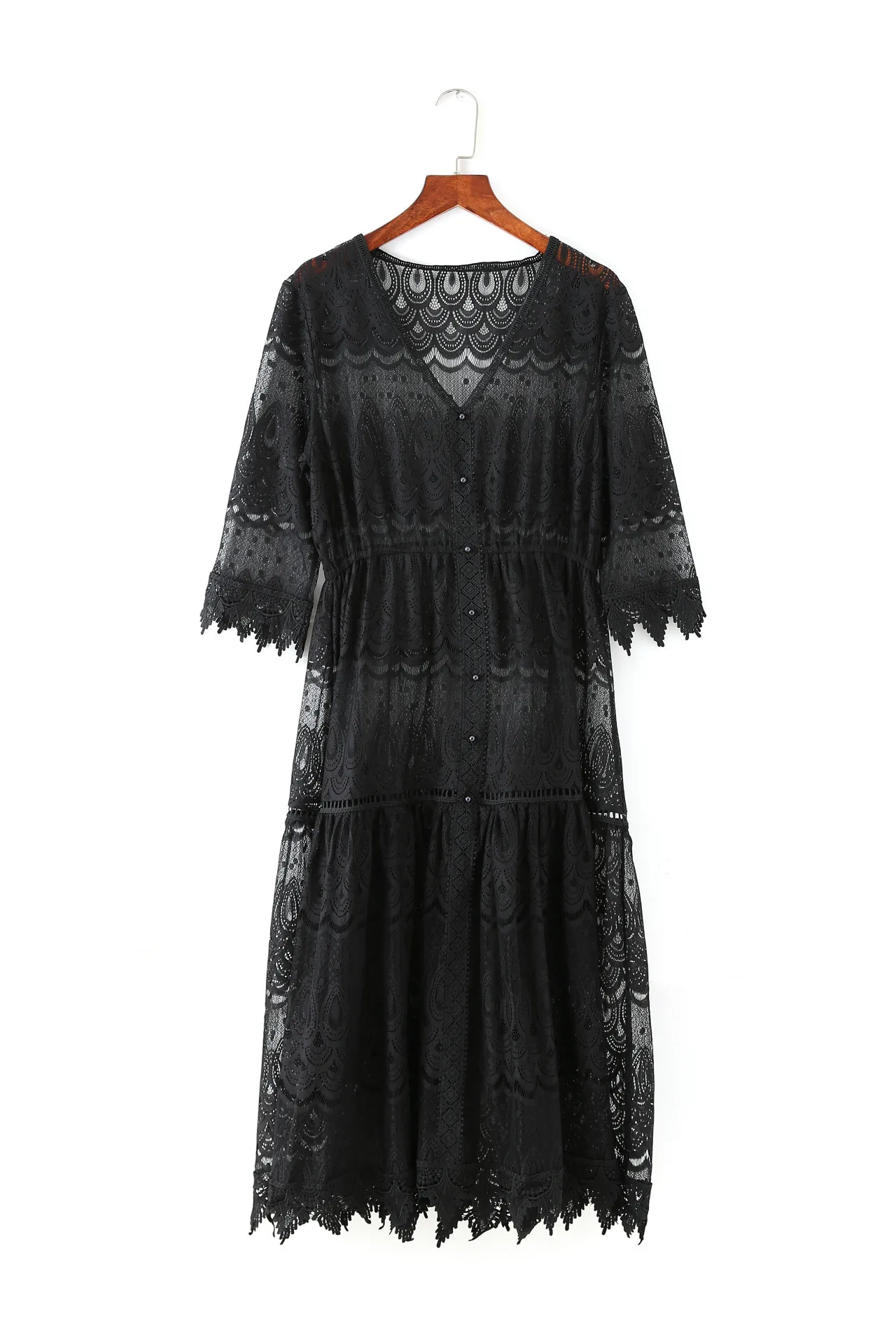 Женское летнее элегантное кружевное платье повседневный Женский комплект из