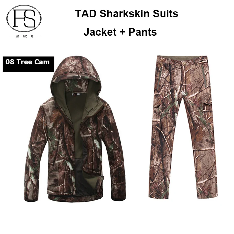 Хорошее качество TAD тактический softshell Sharkskin Костюмы Для мужчин Водонепроницаемый
