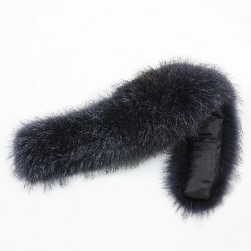 grey raccoon fur OFTBUY натуральный меховой воротник большой натуральный мех енота лисий мех - Цвет: grey raccoon fur