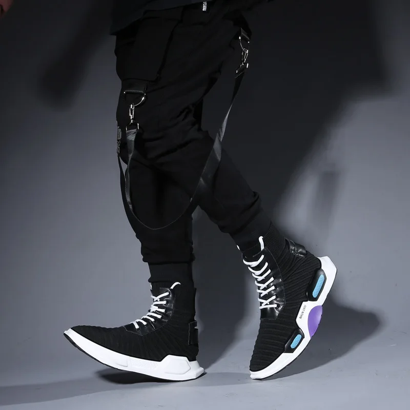 Элитный бренд уличных танцев Кроссовки хип-хоп плетения обувь с высоким берцем