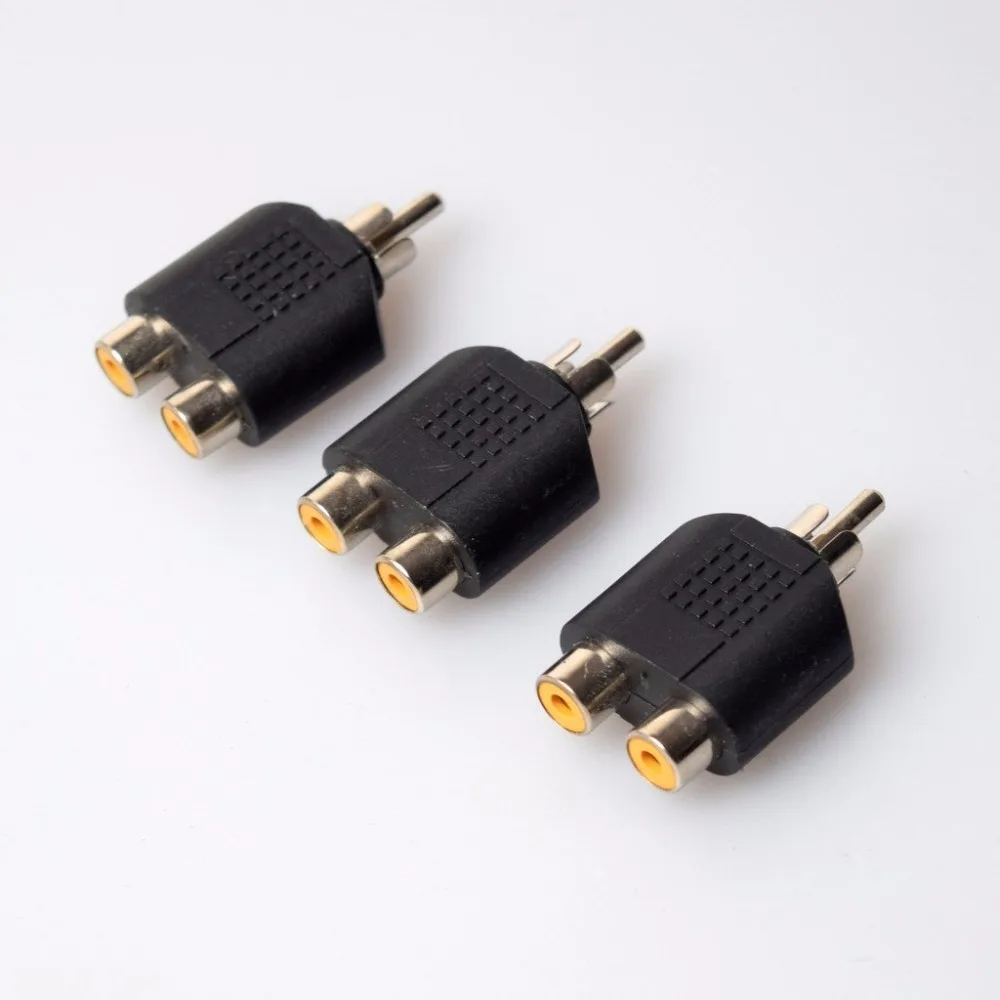 3PCS 2 RCA Female to 1 Male Y Splitter Adapter -RCA Inputs Add-on for Car Navigation Side Expand Single Reverse Cam Video | Автомобили и