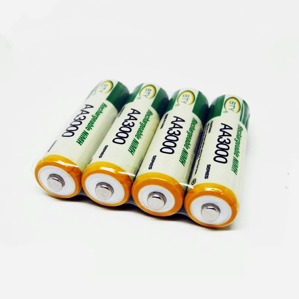 2 шт./лот 1,2 V AA перезаряжаемая батарея высокой мощности высокой плотности 3000mAh AA перезаряжаемая никель-металл-гидридная батарея