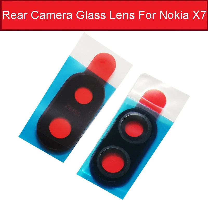 For Nokia X7 Оригинальная Задняя стеклянная линза для Nokia 5 6 6,1 7 Plus 8X5X6X7 основная задняя камера объектив стекло материал+ наклейка телефон запасные части - Цвет: For Nokia X7