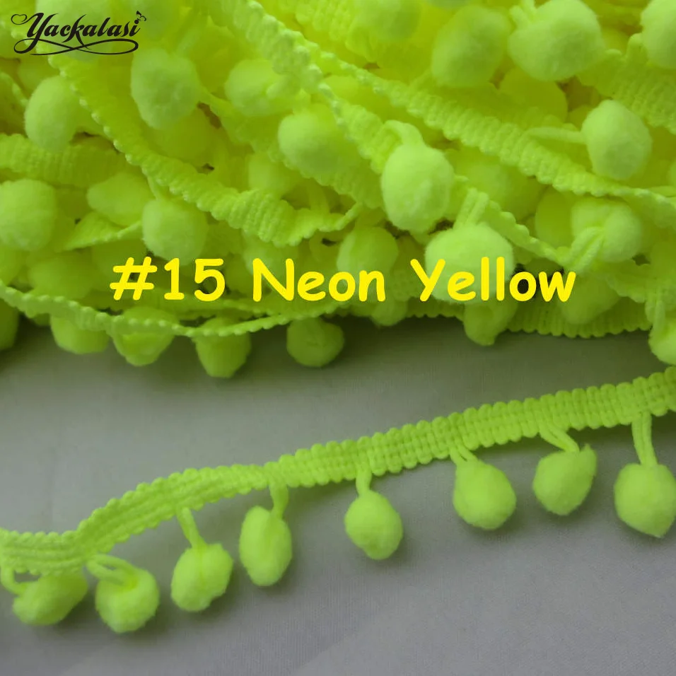 YACKALASI 14 ярдов/партия кружево с помпонами отделка макраме шар бахрома ленточный