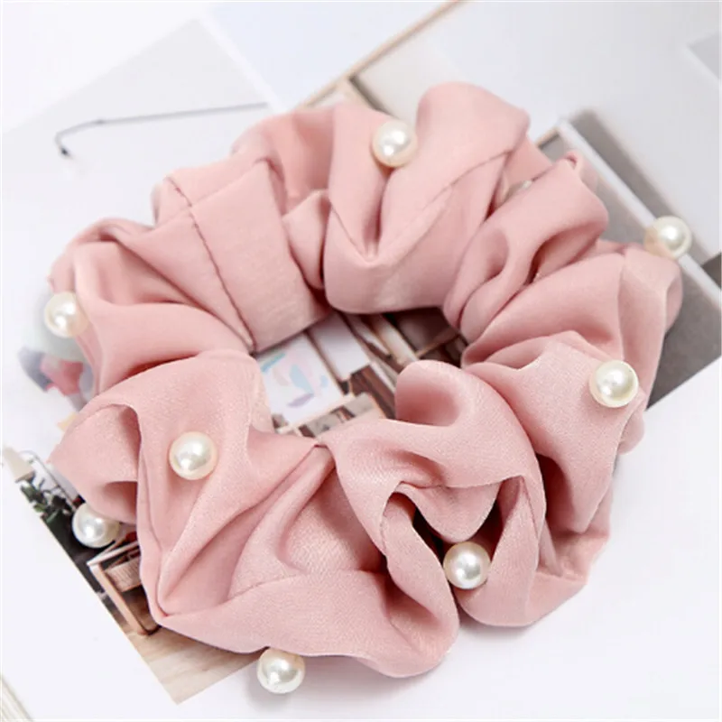Модные женские туфли Scrunchies кольцо эластичные повязки на голову обруч жемчужный приспособление для укладки волос в узлы волос аксессуары, очаровательный Инструменты для укладки волос