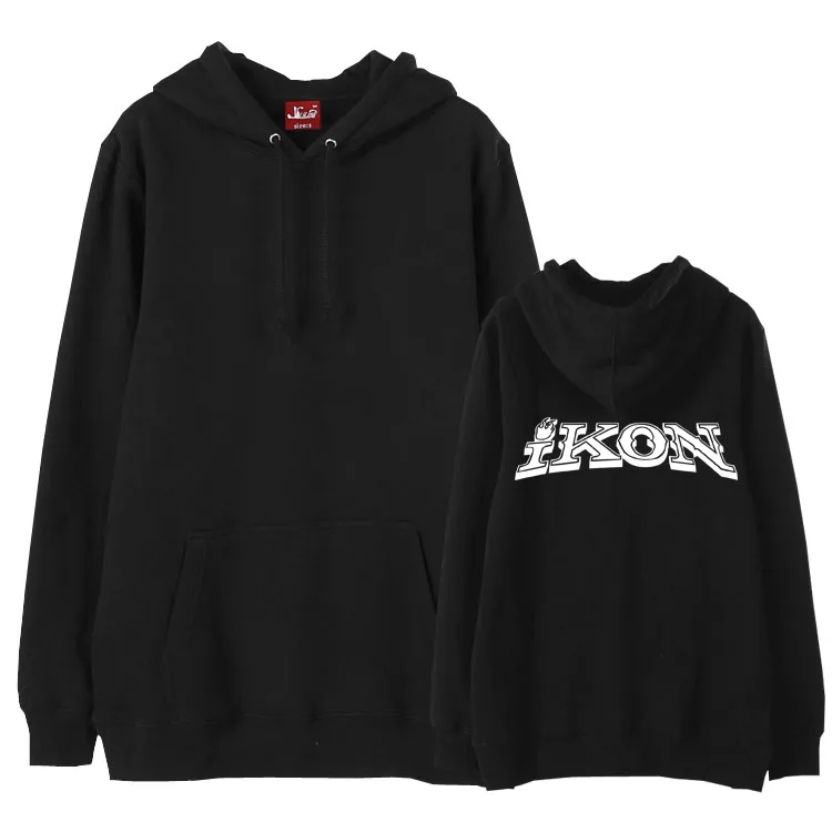 

Autumn winter kpop fleece sweatshirt for fans ikon new kids begin album printing pullover hoodies loose cotton hoodies