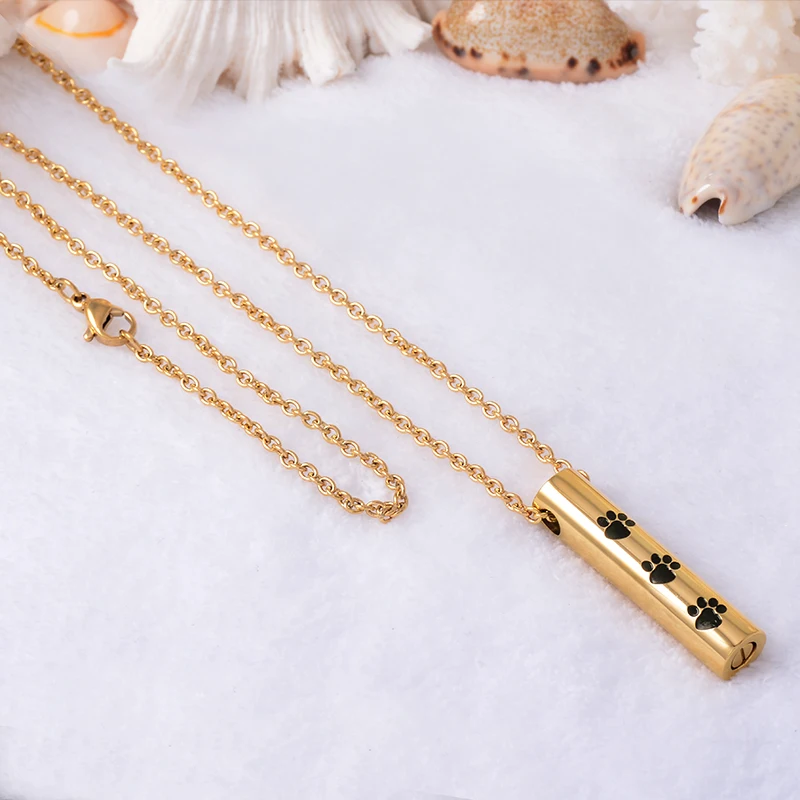 Ijd2207 цилиндр с принтом лапы Мемориальный пепельный Keepsake модное ювелирное изделие