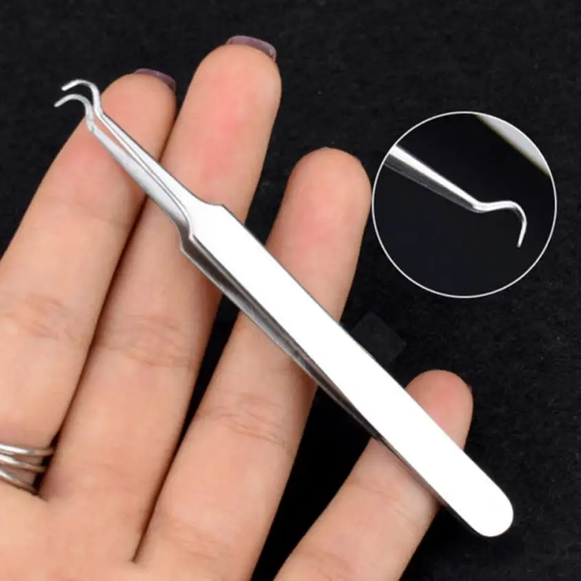 Набор для удаления черных точек Изогнутый пинцет лица 1 шт.|acne tweezer|tweezers acneneedle remover