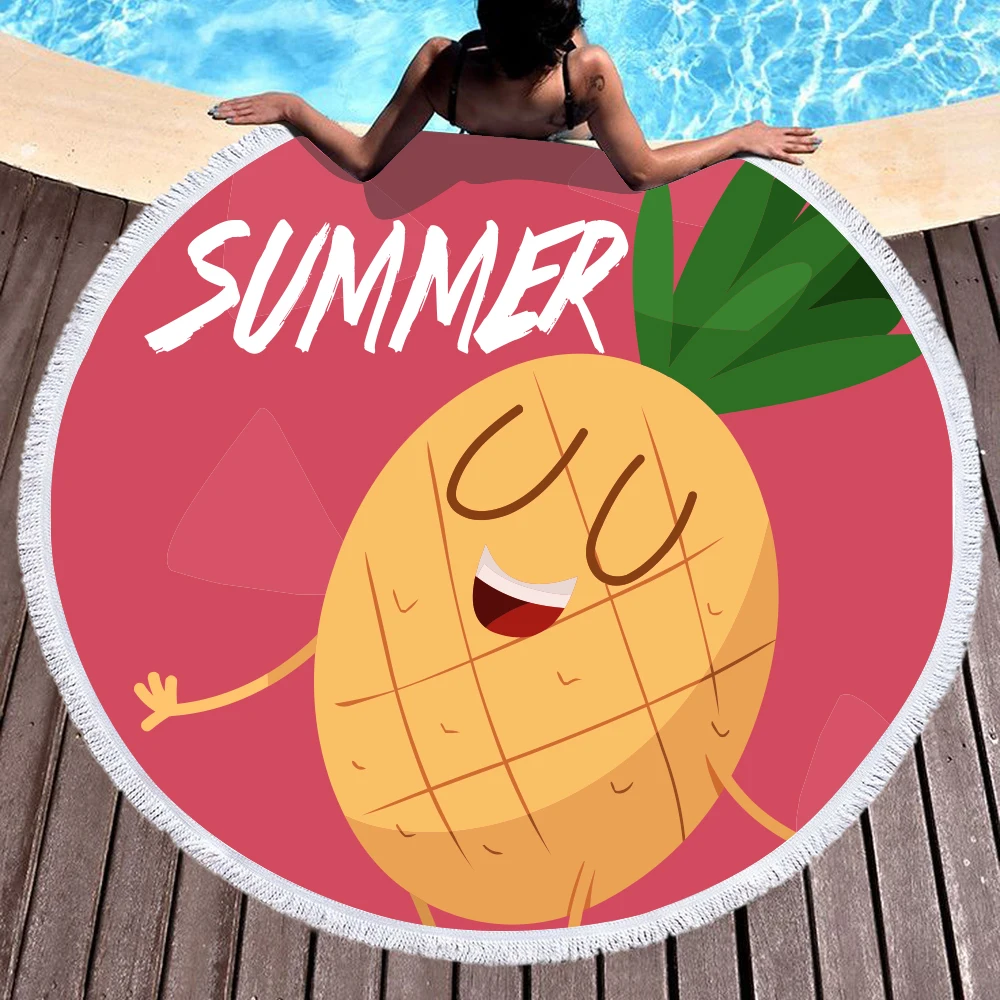 Милое солнцезащитное полотенце для ванной пляжное шарф с рисунком фруктов