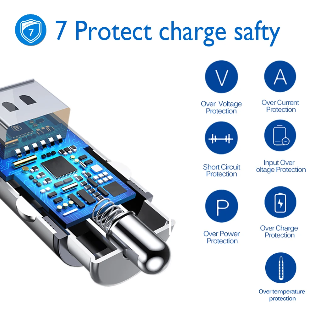 Powstro мини USB Автомобильное зарядное устройство адаптер 4.8A металлическое автомобильное зарядное устройство мобильный телефон автомобильное USB зарядное устройство Авто Зарядка дыхательный свет 2 порта 24 Вт