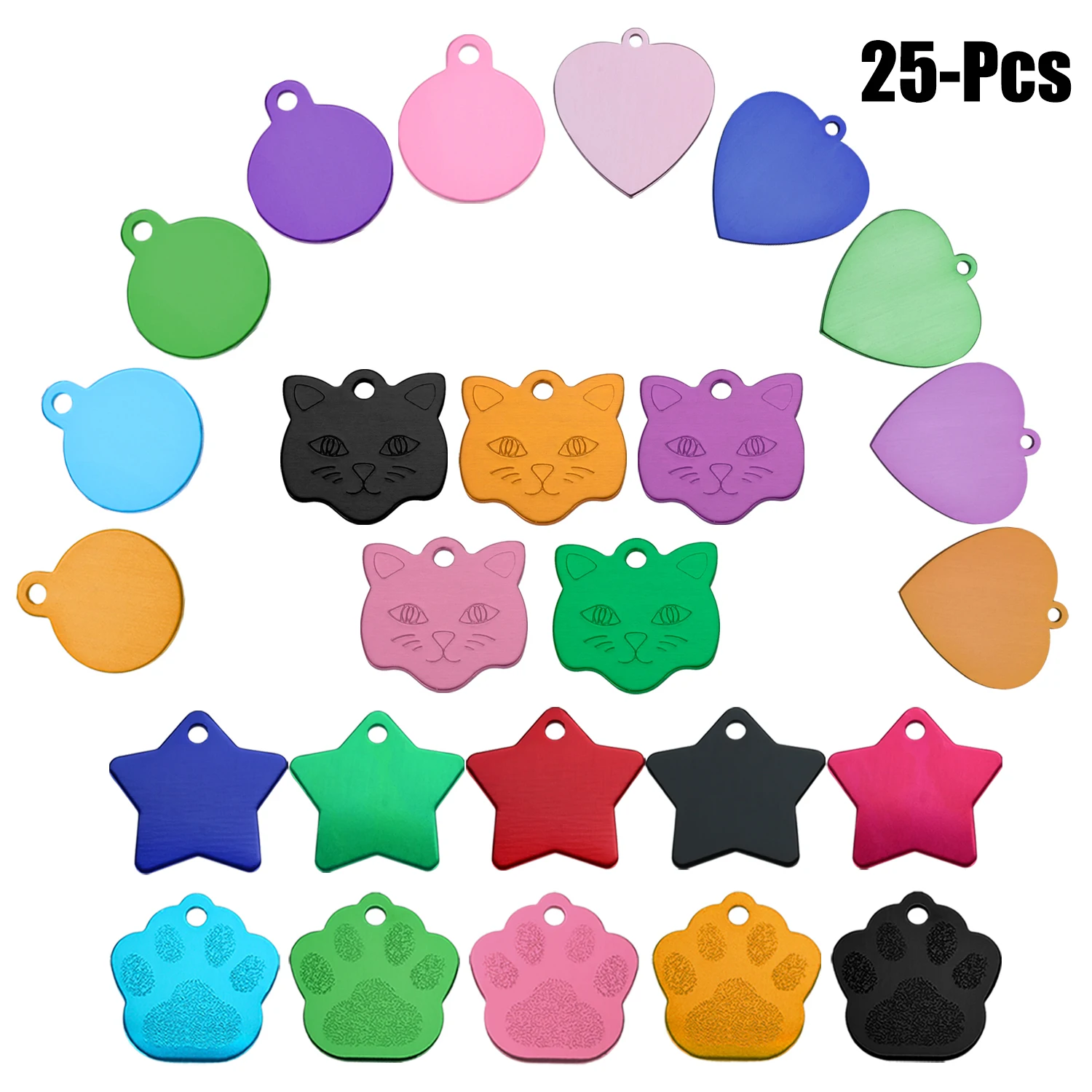 

25 шт. Pet Tag Новинка без гравировки DIY Pet ID Tag Pet индивидуальный тег для кошек