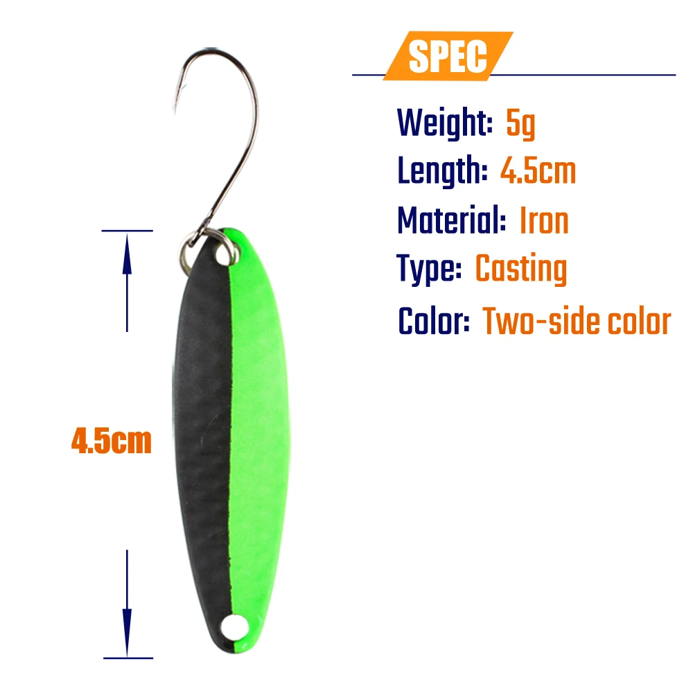 Tomic 5g stream trout area fishing spoons metal bait long casting narrow glowing colors freshwater hard lures spinner | Спорт и