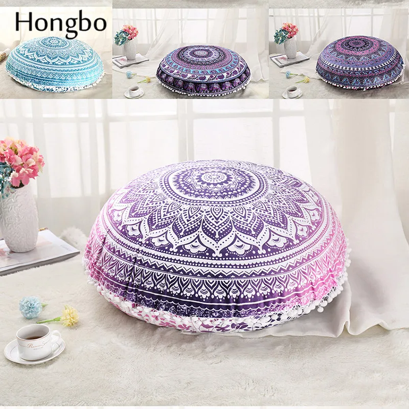 Хунбо 1 шт. Мандала подушки для пола круглый богемский крышка Чехол Дома