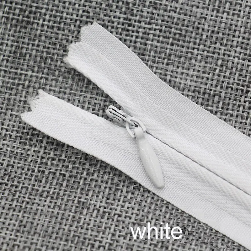 white 10 шт 3#15 см-28 см; большие размеры 35-40 см, 45 см 50 см 55 60 невидимых застежек-молний нейлона катушка молнии по индивидуальному заказу для ручной швейной ткани аксессуары - Цвет: white