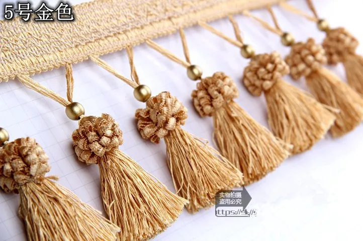 12 м/лот лидер продаж золотистая занавеска с бахромой шторы в европейском стиле