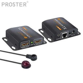 HDMI-Compatible Splitter Extend 50m RJ45 Transmitter TX/RX with IR Converter Over CAT6 2 Ports HDMI-Compatible Extender Splitter