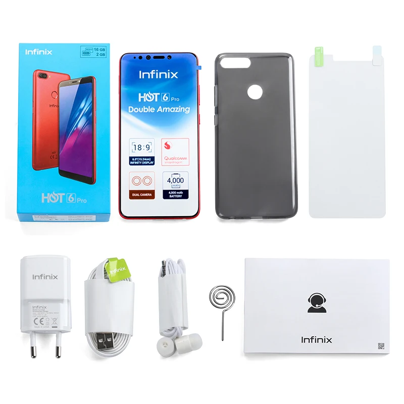 Infinix HOT 6PRO смартфон Двойная Задняя камера 6 0 "экран сотовый телефон Android 8