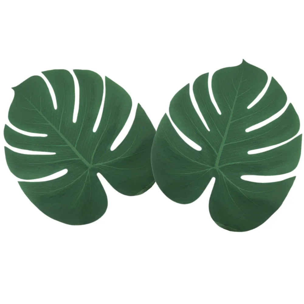 

12pcs Tropical Palm Leaves Plant Imitation Leaf-Hawaiian/ Luau/Tiki Aloha Jungle Beach Birthday Table Decorations