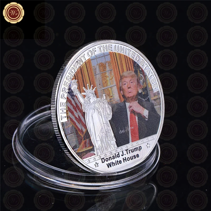 WR 5 шт. 2019 президент Дональд Трамп AAA Посеребренная памятная монета американская