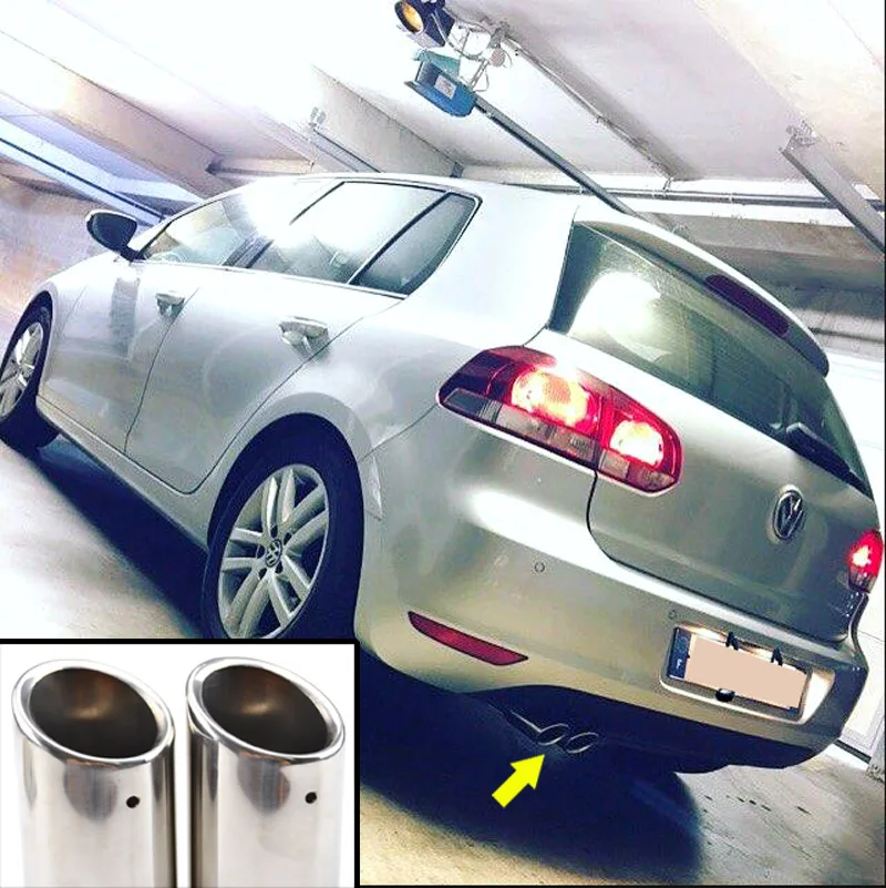 AX 2 шт., стальной автомобильный глушитель для выхлопной трубы для VW Jetta 1,4 T Golf 6 Golf 7 Mk6 MK7 Bora Scirocco Tiguan 1