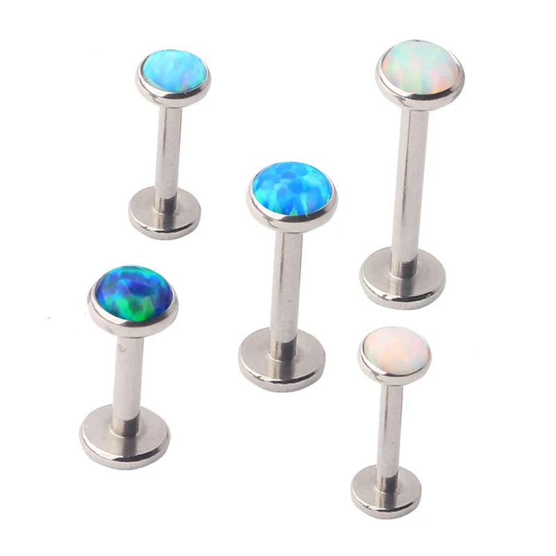 1 шт. модные титановые опаловые кольца для губ внутренние нитки носовые шпильки