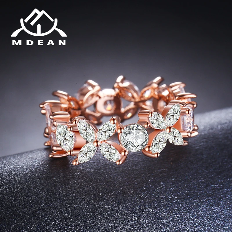 MDEAN, розовое золото, цветные кольца для женщин, бижутерия, кольцо, мода AAA, циркон, ювелирное изделие, Bague, женские кольца, аксессуары, размер 6, 7, 8, 9, 10MSR804
