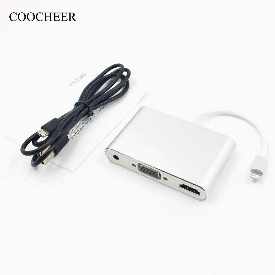 Мульти av адаптер для наушников интерфейс ipod Digital Lightning HD iphone VGA|Кабели VGA| |