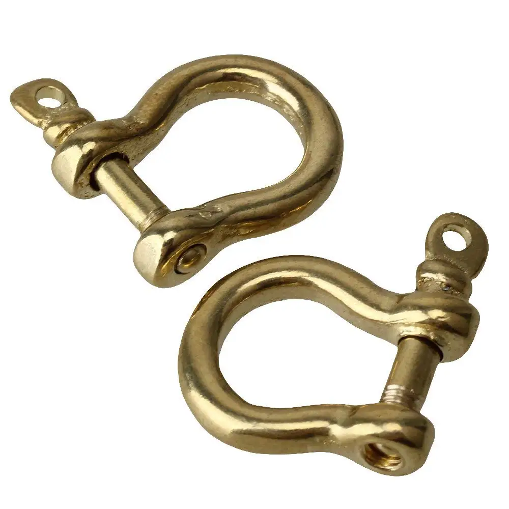 2 шт. золотой Средний размер латунные подковы скобы соединения брелок пряжки