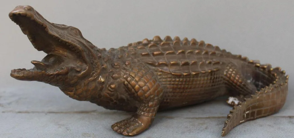 10 &quotкитайская Бронзовая статуя аллигатора под крокодила ящерицы|statue animal|statue