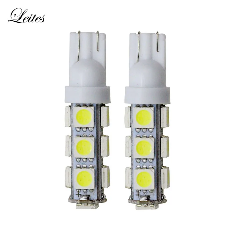 Лейтес 300 шт.; ; детское нижнее белье T10 13 SMD светодиодный 5050 13SMD 13 светодиодный авто боковые светильник лампа светодиодный W5W 12V Клин лампа автомобиля Светодиодный прожектор светильник
