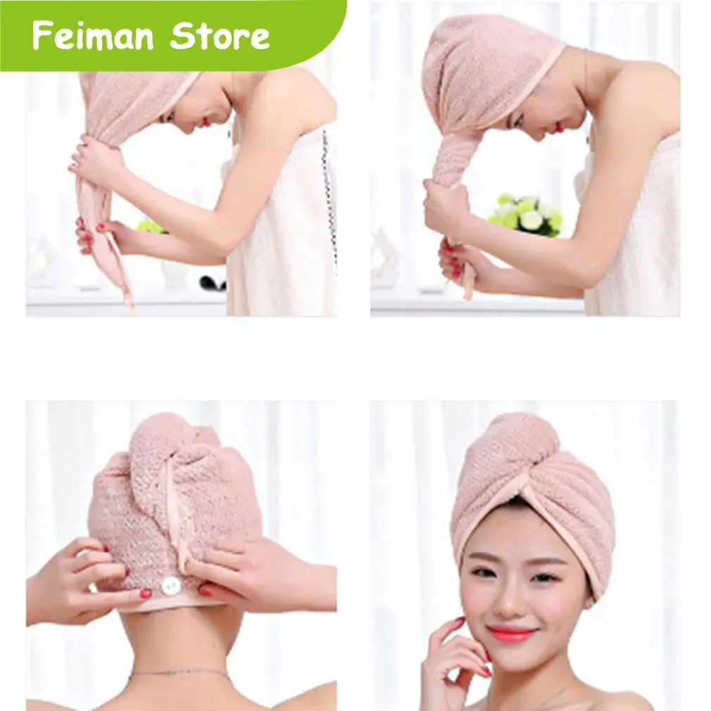 Супер абсорбирующее полотенце для сушки волос тюрбан банный халат шапка