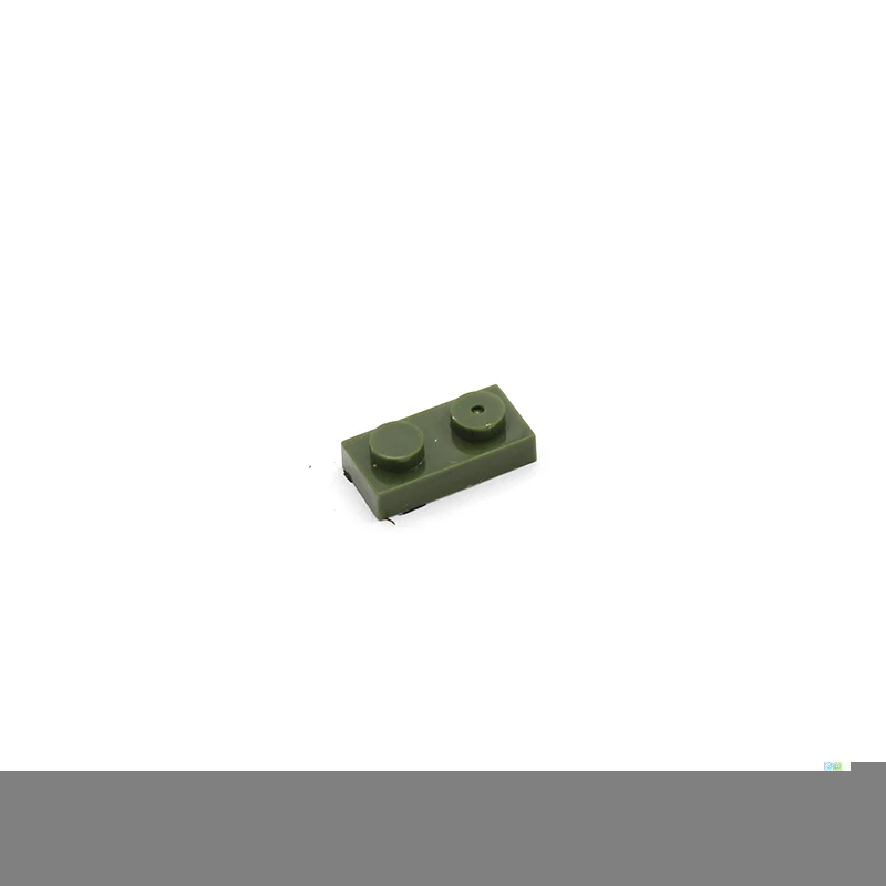 Moc плитка пластина 1x2 3023 короткий кусок DIY креативный просветить основы Buildong Блоки Кирпичи совместимы с собираемыми частицами - Цвет: Армейский зеленый