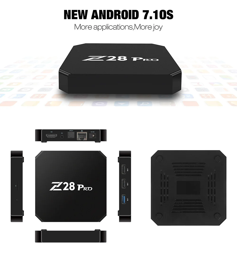 Заводская Прямая цена новейший Z28 PRO Smart Android 7,1 ТВ приставка RK3328 четырехъядерный 64 бит UHD Мини ПК WiFi LAN HD медиаплеер