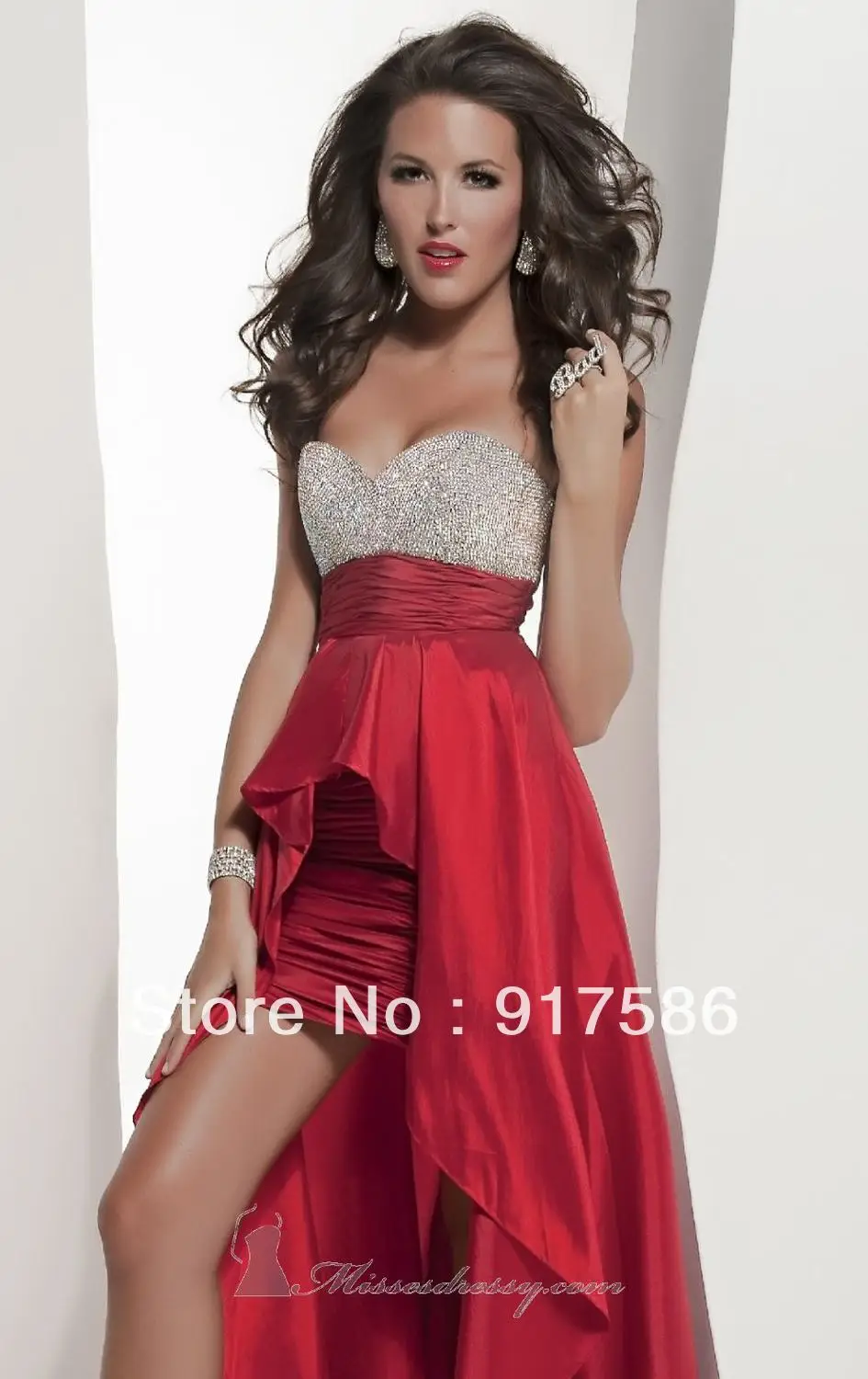 New hot sell fashion sexy sheath crystal satin prom dress | Свадьбы и торжества