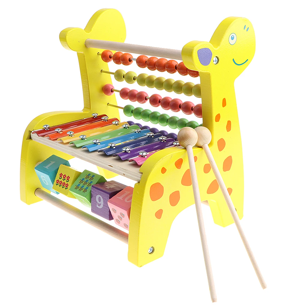 Музыкальный ксилофон и блоки бусины Abacus игра развивающая деревянная игрушка