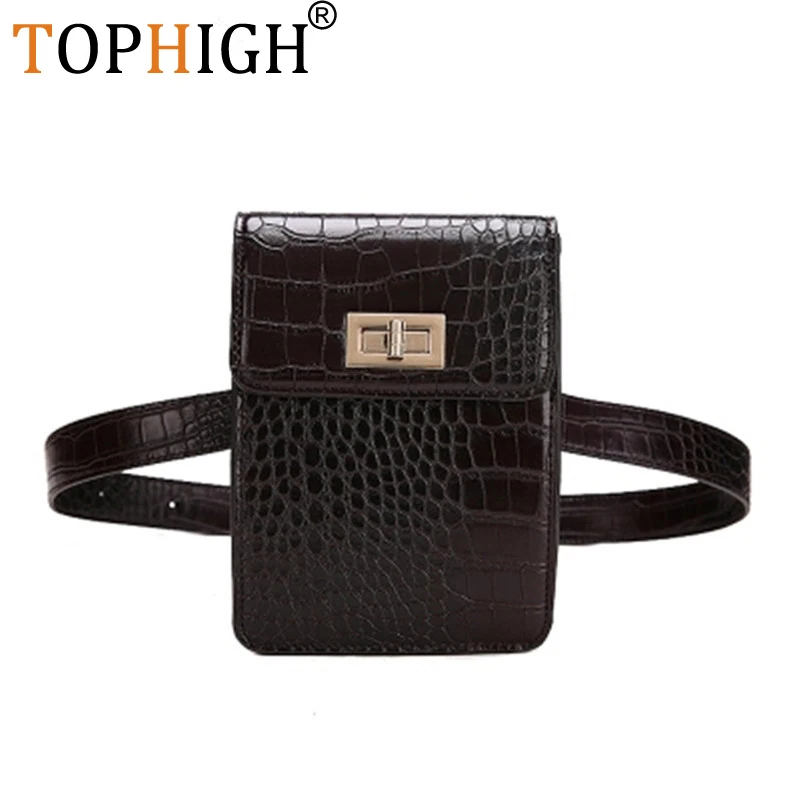 TOPHIGH Ретро сумка с животным принтом Аллигатор поясная сумка для женщин роскошный бренд кожа осень зима высокое качество Прямая
