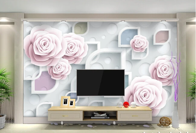 3D обои на заказ розовые розы фрески для гостиной спальни фона телевизора
