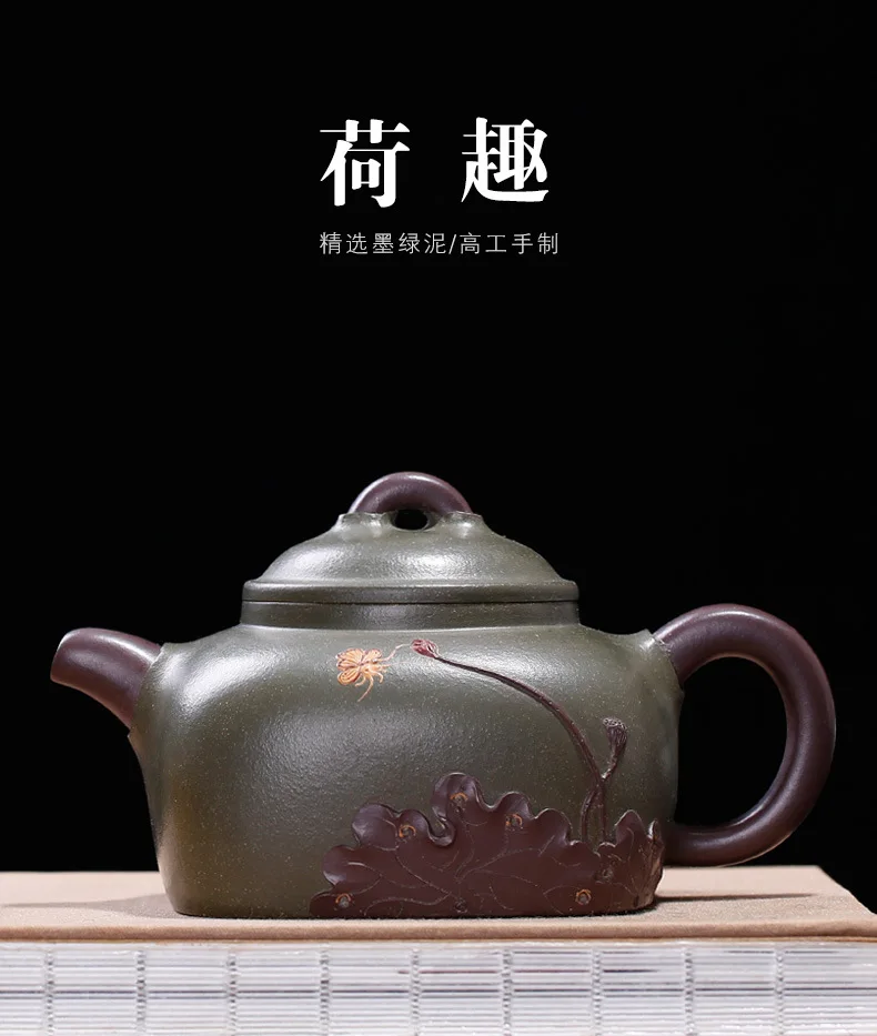 Yixing фиолетовый песок Teaware руды черный зеленый грязи гекси гуогонг Ван Zhenxue мастер ручной работы чайник одна